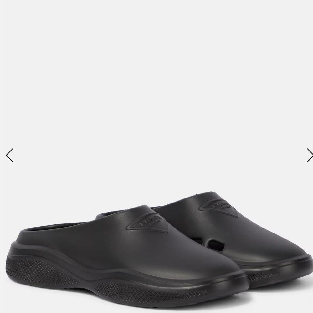 Women's Prada Black Rubber Clogs Size 39Eu